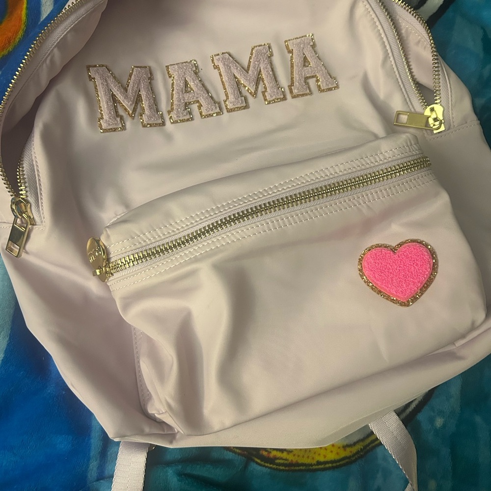 Stony Clover Lane purple Backpack with Heart Patch